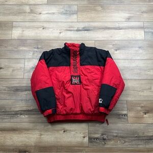Vintage 2000s Starter Nebraska Red and Black Puffer Jacket
